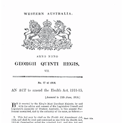 Health Act Amendment Act 1918